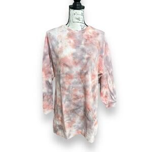 Lulus Tie-Dye Sweatshirt Dress XS NWT Oversized Crewneck Pastel Pink Casual